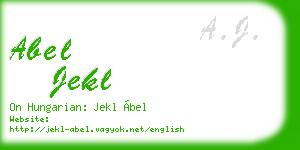abel jekl business card